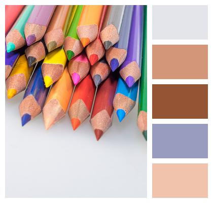 Colored Pencils Pencils Wooden Pegs Image